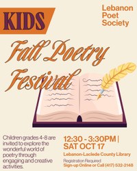 Kids Fall Poetry Festival with the Lebanon Poet Society