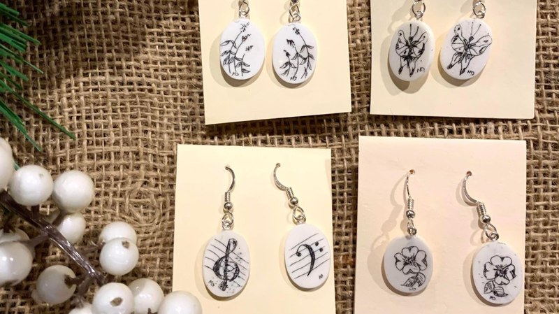 Scrimshaw Earrings